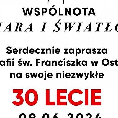 30-lecie wspólnoty Wiara-Światło grafika