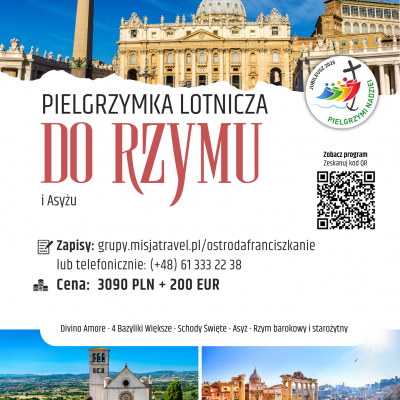 Pielgrzymka do Rzymu i Asyżu 15-19.11.2025 grafika
